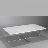 stolek nÃzký â mramor / ocel - chrom, design VladimÃr Ambroz / AMOSDESIGN